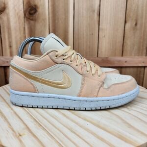 Air Jordan 1 Low SE Womens 7 Celestial Gold‎ Athletic Shoes Sneakers Trainers